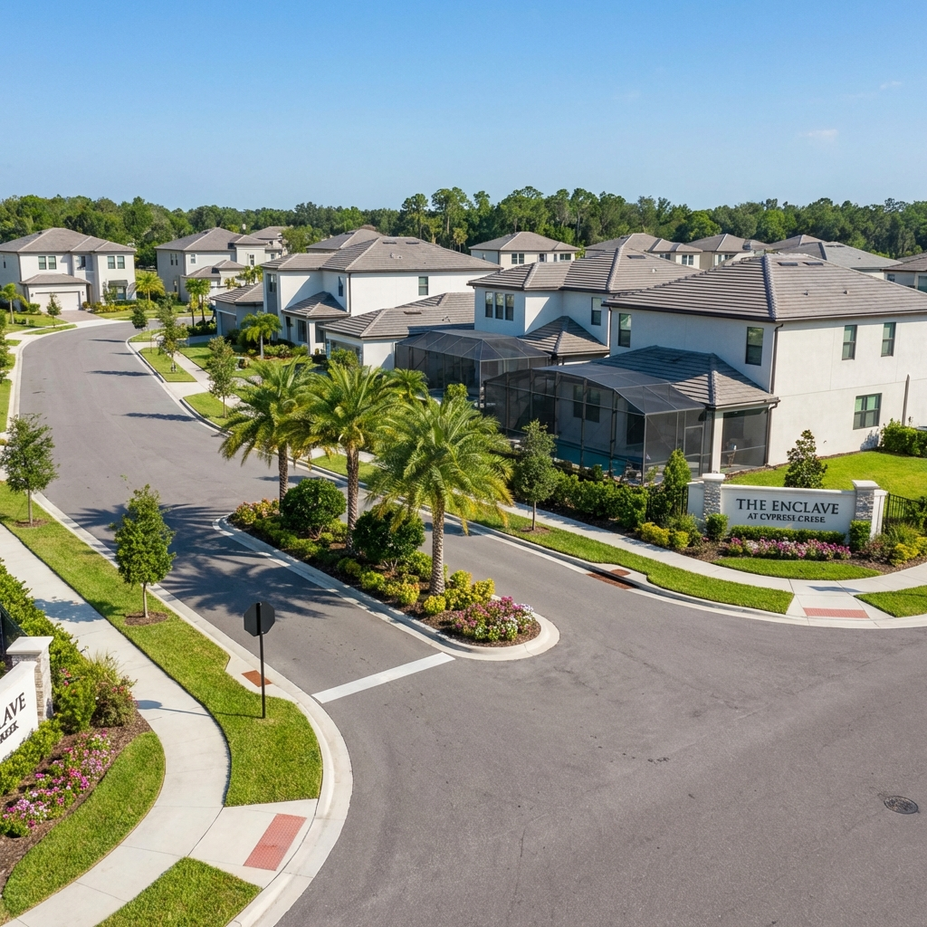 Pool cage in Land O Lakes FL community